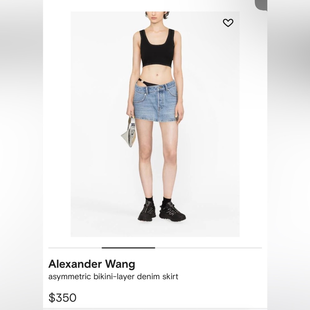 Alexander Wang asymmetrical bikini layer denim skirt